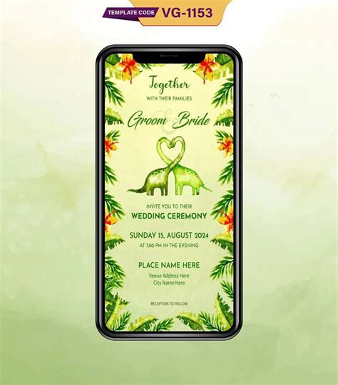 Animal Theme Wedding Invitation | Unique Digital Wedding E-Card | VG-1 ...