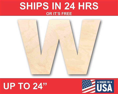 Unfinished Wood Block Letter W - Craft - up to 46" DIY 46" / 3/4 ...