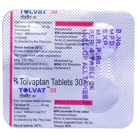 TOLVAT 30MG TABLET Price, Uses, Side Effects, Composition - Apollo Pharmacy