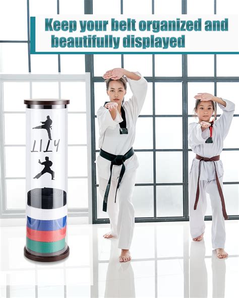4 Pieces Acrylic Martial Arts Belt Display Set 10 Level Karate Belt ...