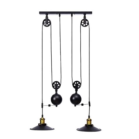 Buy TUOKE Adjustable Pulley Pendant Light, Industrial Antique Pendant ...