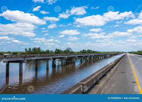 Freeway Bridge Over Atchafalaya River Basin in Louisiana Stock Photo ...