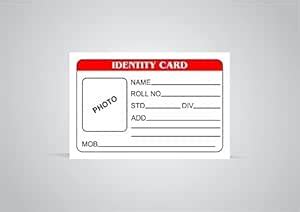 Temporary ID Card for School, Hospital, Office, Hotel, Shop etc. with ...