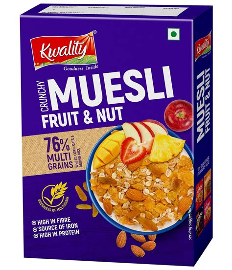 Kwality Muesli Fruit & Nut 300g | 72% Multi Grains | No Maida | Natural ...