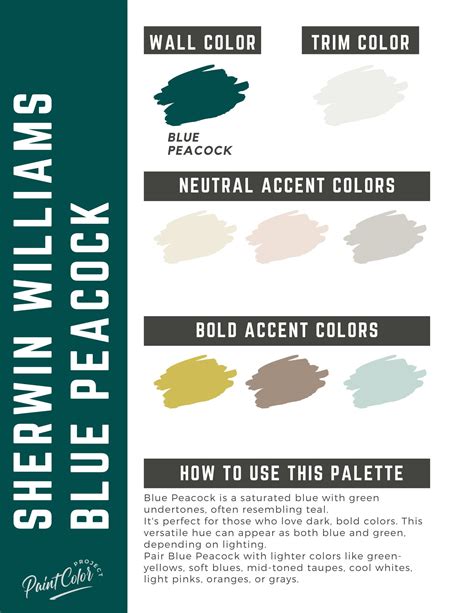 Sherwin Williams Blue Peacock Paint Color Palette - The Paint Color Project