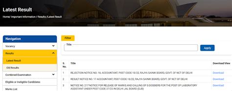 DSSSB Lab Assistant 2024 Tier 1 Result Out at dda.gov.in: Direct Link Here