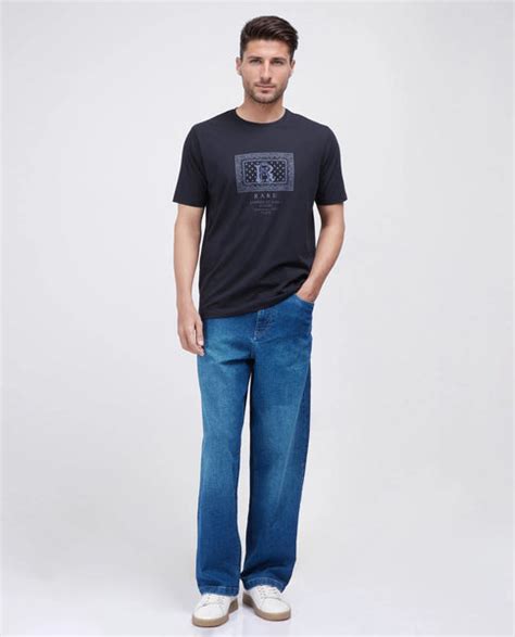 Buy Bac - Dark Navy Regular Fit Graphic Print T-Shirt| Rare Rabbit