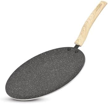Buy BERGNER Earth Black Non-Stick 26 cm Concave Tawa, Wooden Finish ...