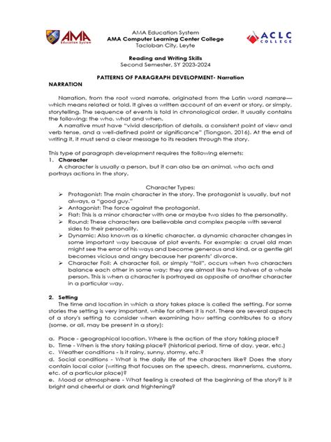 Image result for Narration Pattern of Development