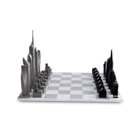 Experience 2 Cities in 1 Game with Skyline Chess- Stainless Steel Chess ...