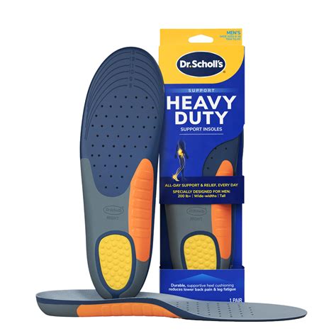 Dr. Scholl's Heavy Duty Support Insole Orthotics, Big & Tall, 200lbs ...