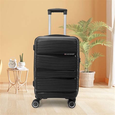 SWISS MILITARY Hard Top 20 Inch PP Luggage Trolley Bag Cabin Suitcase 8 ...