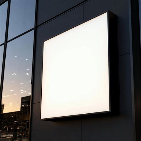 Closeup plain white blank huge square signage mockup | Premium AI ...