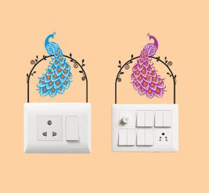 Sticker Hub Switch Board Sticker -Decorative Decorative peacocks Wall ...
