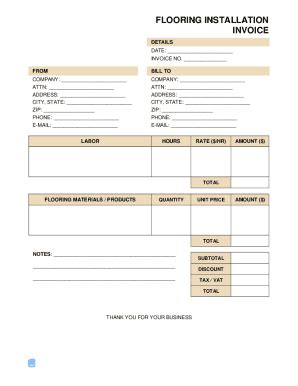 Flooring Invoice Template - Fill and Sign Printable Template Online