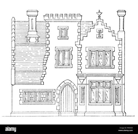Tudor house drawing hi-res stock photography and images - Alamy