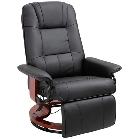 Buy Black PU Leather Adjustable Swivel Recliner Chair Online at Lowest ...