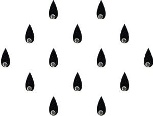 Comet Busters Black Tear Drop Velvet Bindis With Stone (7 mm) (BV1396 ...