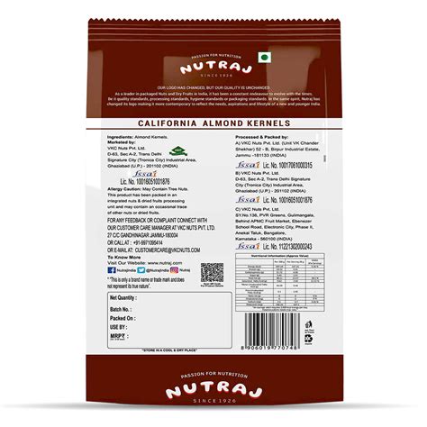 Nutraj Californian 1kg Almonds (Badam) Dry Fruit Nuts Price