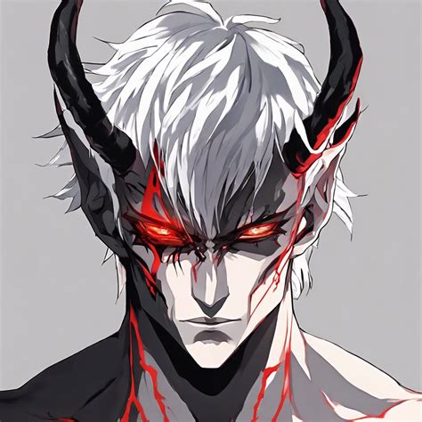Male half demon/half human, pale skin, Fanart