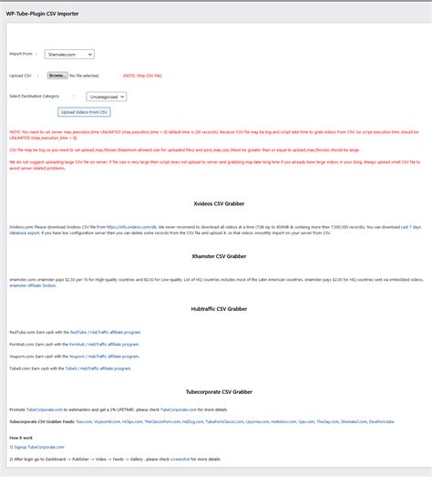 Best Tubegalore Adult CSV Grabber Plugin- WP-Tube-Plugin