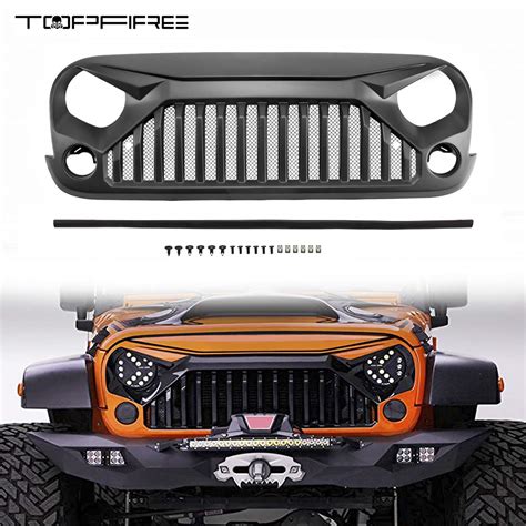 Buy TOPFIRE Upgraded Front Grill with Insert Screen Grille for Jeep ...