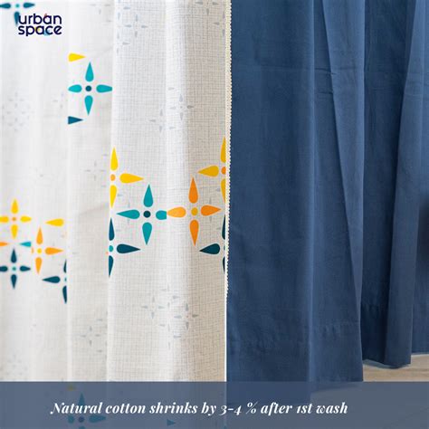 Buy Cotton Curtains Combo Set of 3 - Blue & Aura Indigo