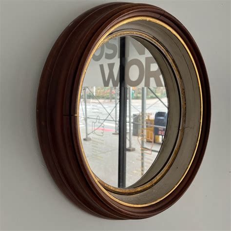 Mahogany Parcel Gilt Antique Round Mirror