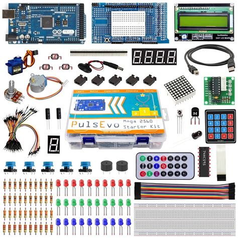 PulsEvo Mega 2560 Starter Kit with LCD Display, Breadboard, Expansion ...