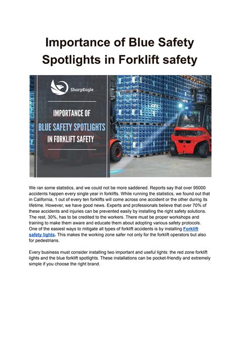 Importance of Blue Safety Spotlights in Forklift safety by Sharpeagletech - Issuu