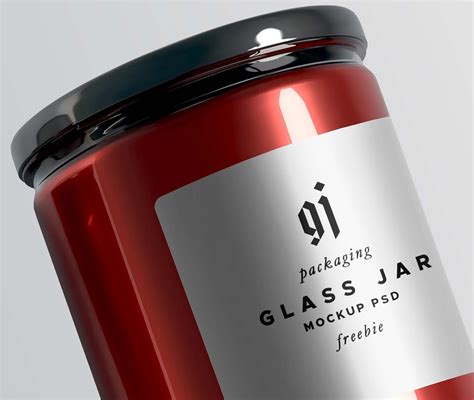 Floating Glass Jar Mockup (PSD)