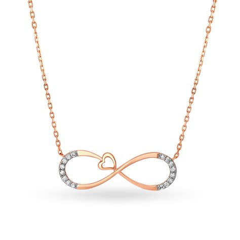 14KT Rose Gold Infinity Pendant With Chain