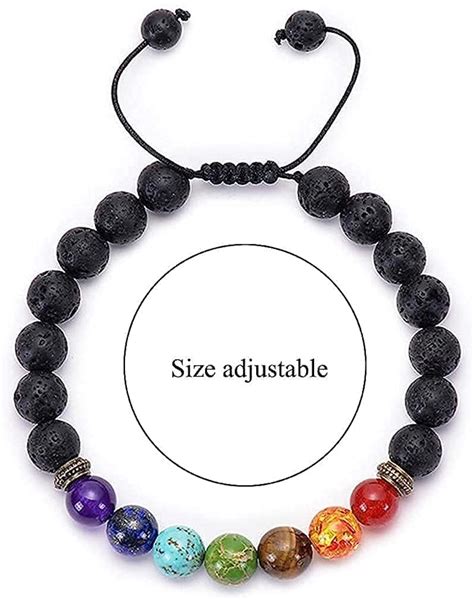 Buy VIEN® Lava Rock Chakra Bracelet 7 Chakra Natural Stone Healing ...
