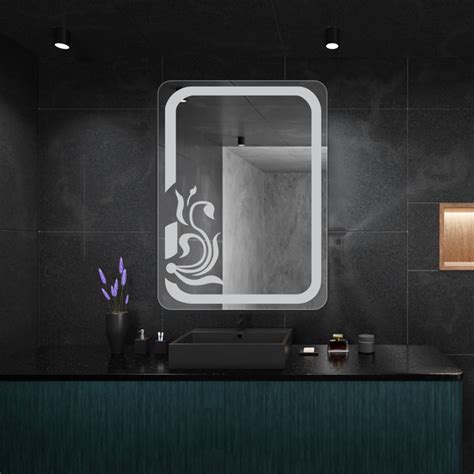 Frosted Mirror with Rounded Edges Rectangular – Flair Glass