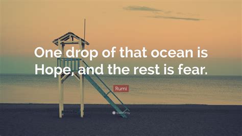 Rumi Quote: “One drop of that ocean is Hope, and the rest is fear.” (7 ...