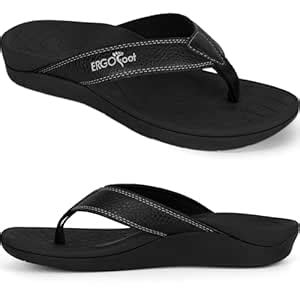 Buy ERGOfoot Upgraded Orthotic Flip Flops with High Arch Support- Women ...