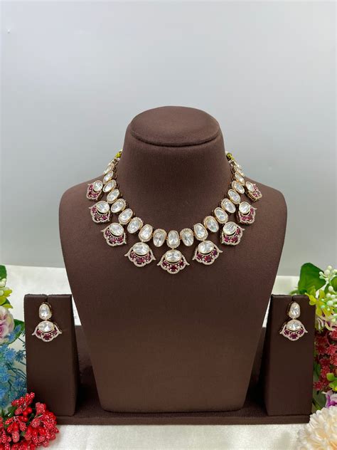 Disha Moissanite Kundan Necklace – Kaushalya Art Jewellery