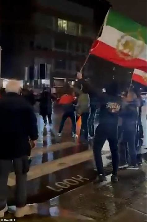 Iran war comes to London: Moment Iranians clash with each other in ...