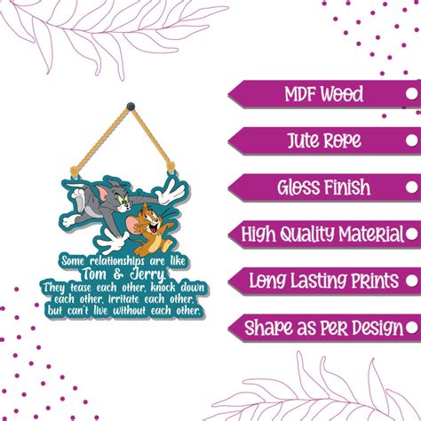 Tom & Jerry Wooden Wall Hanging – Bhai Please India