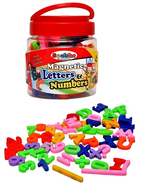 Buy Toyshine Magnetic Learning Letters (ABC) and Numbers (123) with Jar ...