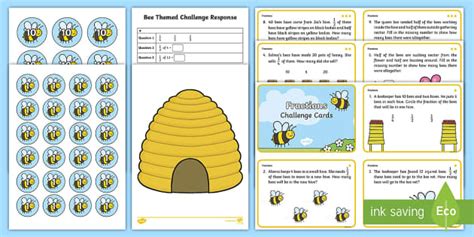 Year 1 Bee Themed Differentiated Fractions Activity Pack