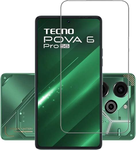 DMJHP 2.5D Tempered Glass Screen Guard Screen Protector for TECNO POVA ...