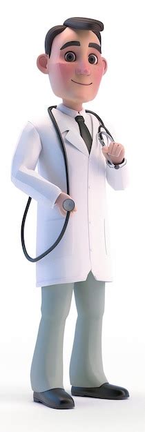 Cute 3d rendering cartoon man doctor character doing checkup | Premium ...
