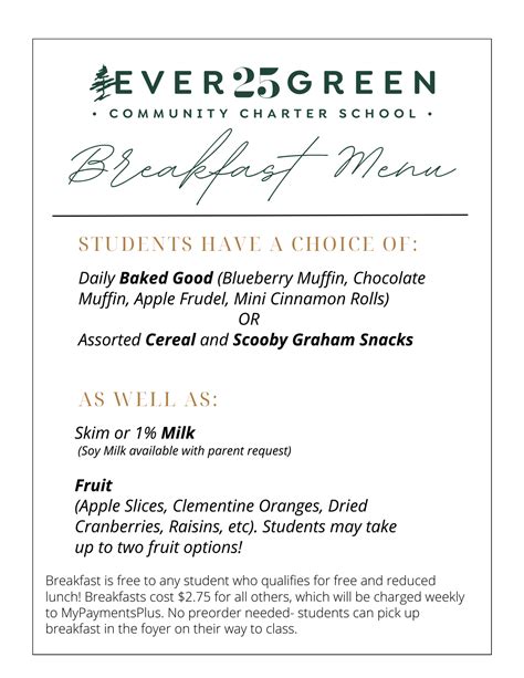 Nutrition, Menus, and More — Evergreen Community Charter School