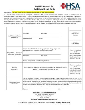 Fillable Online MyHSA Extra Debit Card Request Form EPIC 2-28-20 Fax ...