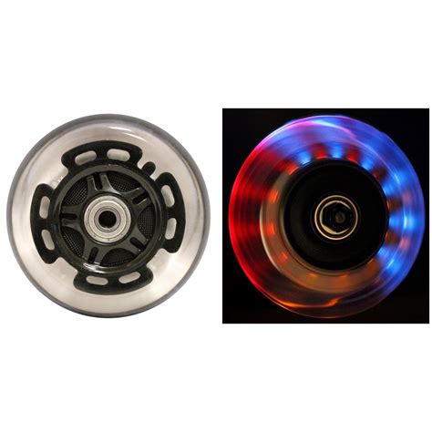 Buy L.E.D. Scooter Wheels with ABEC 9 Bearings for Razor Scooters 100mm ...