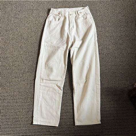 white / cream jeans/pants from yesstyle size s, i’d... - Depop