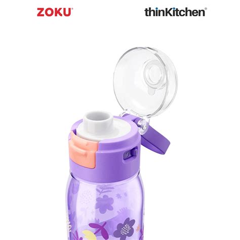 thinKitchen®Zoku Purple Flowers Flip Gulp Kids Bottle, 475 ml – Bombay ...