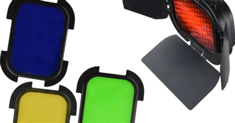 Godox BD-07 Barndoor Kit with 4 Color Gels for AD200 Speedlight Head ...