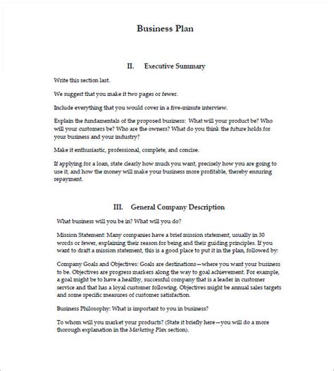 Basic Business Plan Sample 的图像结果